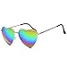 Mily Color Coated Full Metal Frame UV400 Heart Shape Sunglasses Eyewear (Rainbow, Rainbow)