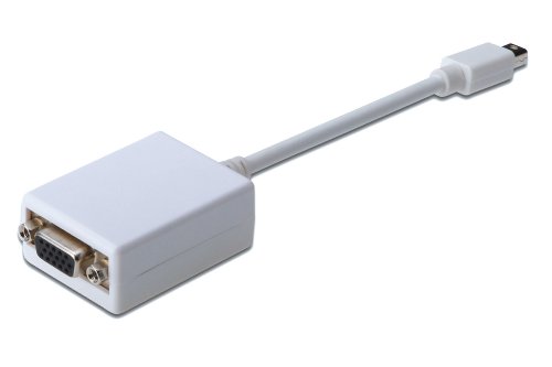 Adaptador de gráficos Assmann Mini Displayport, Mdp a VGA, Full HD 60Hz, 1920 x 1200 píxeles, blanco