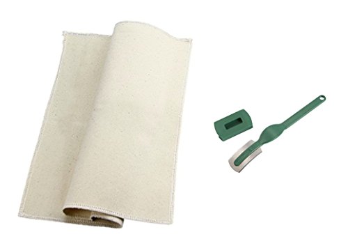 1 Bread Lame Knife Blade For Baguette Dough, Short French Bread Scoring Razor For Slashing + 1 Bakers Proofing Cloth Couche, Natural Canvas Linen Proofer Towel, Banneton Proof Baking Tool Accessories