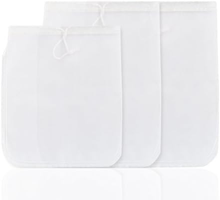 GWHOLE 3 Sizes Reuseable Fine Mesh Nut Milk Bag, 3 Pack