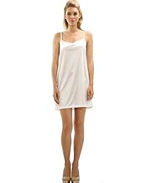 Camisola básica de satén sedoso para mujer Chemise Full Slip Nightgown Sleepwear- Under Sheer Sweater, vestido, túnica
