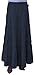 Baby'O Women's Ankle Length 6 Tiered Long Denim Prairie Skirt