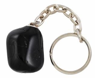 Black tourmaline keychain tumbled gemstone keychain key…