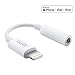[Apple MFi Certified] Lightning to 3.5 mm Headphone Jack Adapter Compatible with iPhone 8/8 Plus/X/Xr/Xs/7/7 Plus, Music Control & Calling Function Supported,Support iOS 11,10.3 and More - White primary