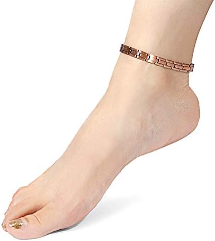 Enni Love Womens Copper Magnetic Therapy Anklets for Arthritis Wristband