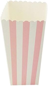 YouMeBest Paper Popcorn Boxes Striped Pink 24PCS