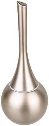 HOMPIER Toilet Brush with Holder, Toilet Brush Sets, 2 Brush Heads, Stainless Steel Base, Modern Design, Cleaning Toilet Bowl for Bathroom Cleaning