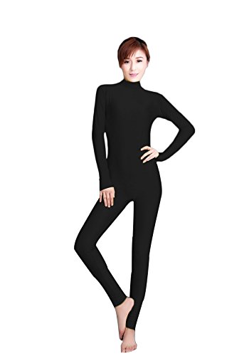 WOLF UNITARD Women's Unitard Lycra Bodysuit Dance Wear Medium Black