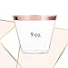 Rose Gold Party Cups (70-pc), 9 oz Clear Plastic Cups with Rose Gold Rims, Durable Rose Gold Rim Plastic Cups, Holiday Partyware, Elegant Disposable Cups for Wedding Birthday & Special Occasions