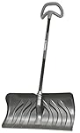 Truper 34347 Poly Pusher Snow Shovel with Galvanized Metal Wear Strip and 24-Inch Polypropylene Blade
