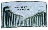 K Tool International 25 Piece SAE &amp; Metric Hex Key Set" Roll Up Pouch (KTI71425) Category: Hex Key Sets