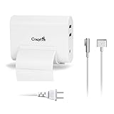 60W Magsafe Power Adapter for Macbook,CrazyFire Replacement Magsafe 2 Adapter AC Charger for MacBook Pro,Dual T-Tip and L-Tip Plug Design with 2 USB Port for Macbook 13