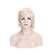 Anime Cosplay Synthetic Full Wig with Bangs 20 Styles Short Layered Fluffy Hair Oblique Fringe Full Head Unisex for Man and Women Girls Lady Fashion (Linen Blonde)