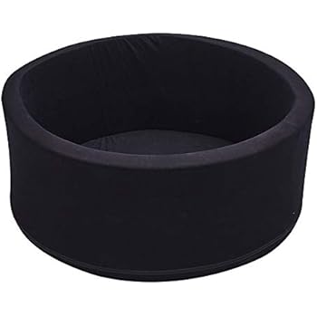 Kids Round Ball Pit, Premium Handmade Kiddie Balls Pool, Soft Nursery Baby Playpen for Indoor Outdoor, Ideal Gift Play Toy for Children Toddler Infant Boys & Girls (Black)