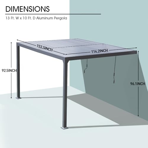BPS 13x10 Wall-Mounted Louvered Pergola Review: Adjustable Aluminum Roof for Patios image 21