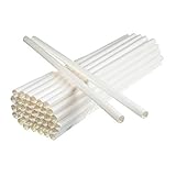 Plastic White Dowel Rods for Tiered Cake Construction, 12 Inch X 1/4, Pack of 12