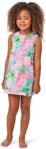 lilly pulitzer alyssa a-line cotton dress Lilly Pulitzer Alyssa Hibiscus Shift Dress Pink Green Cotton Floral Medium