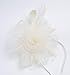 Cizoe Fascinators Hat for Women Tea Party Headband Kentucky Derby Wedding Flower Cocktail Mesh Feathers Hair Clip(1-Beige)