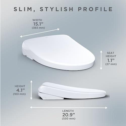 TOTO® WASHLET®+ S7A Electronic Bidet Toilet Seat with EWATER+® Bowl and Wand Cleaning, Auto Open and Close Contemporary Lid, Elongated, Cotton White - SW4736AT40#01