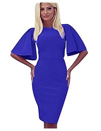 Zshujun Vestido de dama estilo años 50, estilo vintage, elástico, para trabajo, casual, con vaina, 1189