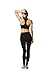 TLC Sport Women's Gathered Skirt Yoga Tights Leggings with Over Skirt Black-L-