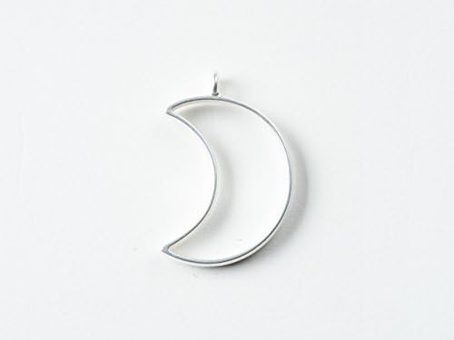 Resin empty frame (crescent moon (38 x 25.5 mm) 1 piece matte silver)