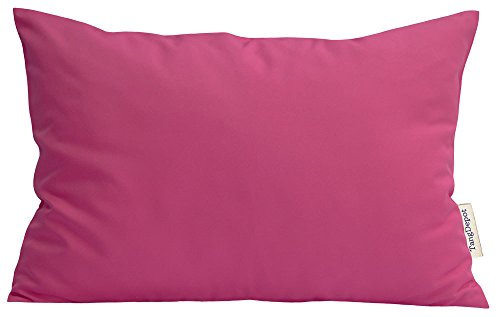 TangDepot Durable Faux Silk Solid Pillow Shams, Rectangle Pillow Covers, Decorative Cushion Cover Pillowcase, Throw Pillow Covers - (12"x20", Hot Pink)