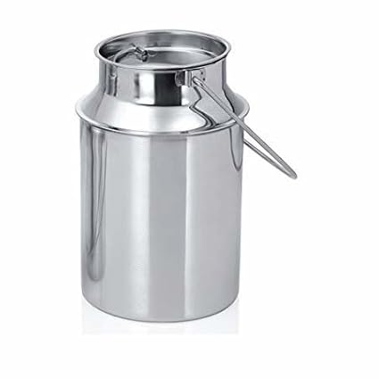 e-Global 2 Litre Stainless Steel Milk can - A Grade Steel - Cap Locked - USE for - Oil BURNI/GHEE WADI/Milk Kettle