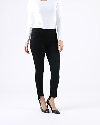 Indigo Society Women's Skinny Ankle Mid Rise Step Hem Jean 8 Black