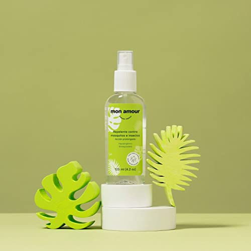 Mon Amour Set Repelente Contra Mosquitos e Insectos con Activos Naturales de de Larga Duración Para Pieles Delicadas de Bebés, Niños y Toda La Familia Desde Recién Nacidos Hipoalergénico 125 ML