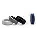 AVEN Mens Silicone Wedding Ring - 4 Rings Pack - 8.7mm Wide(2mm Thick)-Black, Gray, Light Gray,Navy