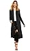 SimpleFun Women's Fall Winter Long Sleeve Waterfall Open Front Long Plus Size Cardigan (XXL, Black)