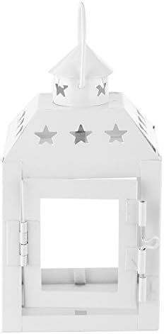 TZINSUN Metal&amp;Glass Spuare Tealight Candle Lantern, Creative Party Home Table Decoration White Ideal Gift for Festivities,Parties,Weddings and SPA Setting