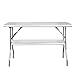 Royal Gourmet Commercial Stainless Steel Double-Shelf Folding Work Table, 48