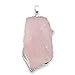 Top Plaza Natural Irregular Shape Gemstone Rose Quartz Healing Crystal Stone Pendant Necklace(Silver Case)