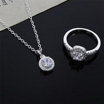 Paradise jewelry - New fashion 925 sterling silver necklace earring jewelry set cute women wedding