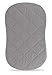 Ely's & Co. Patent Pending Jersey Cotton Quilted Waterproof Hourglass Sheet, All in one Bassinet Sheet with Mattress Pad Cover Protection (Grey)