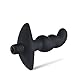 Utimi Silicone Wavy Vibrating Butt Plug Anal Vibrator, Black