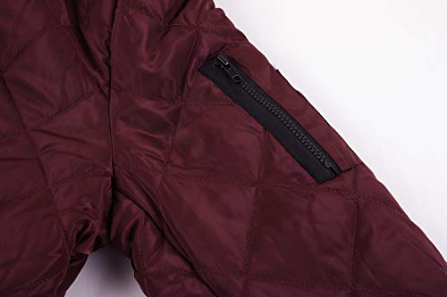 image for PASLTER Mens Bomber Jacket Diamond Quilted Varsity Jackets Lightweight
