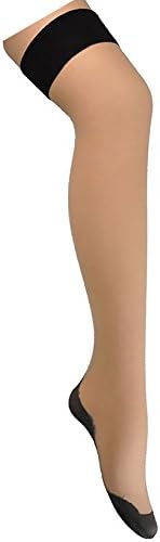 Emmy Lee Women's Sheer Thigh-High Stockings with Backseam M/L Nude