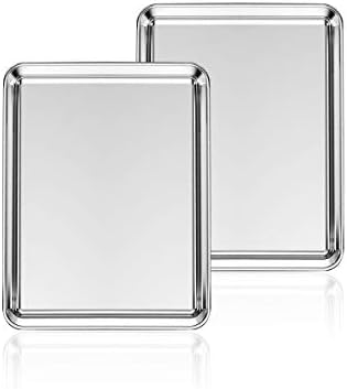 Deedro Stainless Steel Baking Sheet Set of 2, Cookie Sheet Metal
