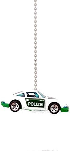 Porsche Like Diecast Car Ceiling Fan Light Pull Chain Ornaments (1971 Porsche 911 White Green)