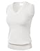 Women's Solid Classic V-Neck Sleeveless Pullover Sweater Vest Top Ivory M