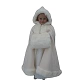 Linsposa Girls Cape Cloaks Faux Fur Jacket For Winter Kid Flower Girl Children