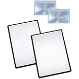 Magpro Page Magnifying Sheet 3X PVC Lightweight Fresnel Lens with 2 Bonus Card Magnifiers, Magnifying Glass for Reading Small Patterns, Maps and Books