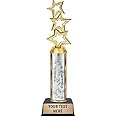 Crown Awards Three Star Trophies, Personalized Silver Three Star Trophy with Custom Engraving