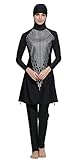 Ababalaya Womens' Modest Burkini Swimsuit Muslim Swimwear Hijab Swimsuit