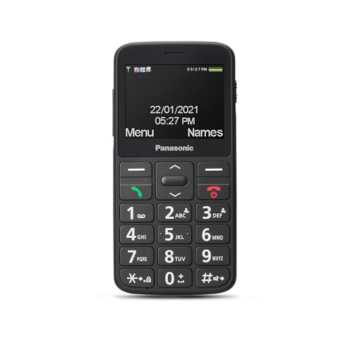 Panasonic KX-TU160EXB 2G, Seniorenhandy ohne Vertrag (SOS-Notruftaste, große getrennte Tasten, 2.3 Zoll TFT-LCD-Bildschirm),Handy für senioren, 2G, Schwarz