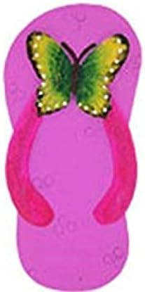 Cement Flip-flop Stepping Stone, 9.25 Inch Pink