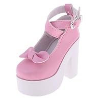 Prettyia Fashion Mini PU High Heel Shoes for 1/3 BJD SD Dollfie Doll Clothes Accessory Pink